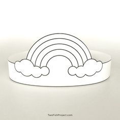 a paper cut out of a rainbow and clouds