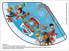 the paw patrol birthday card is shown in full color and has an image of characters on it