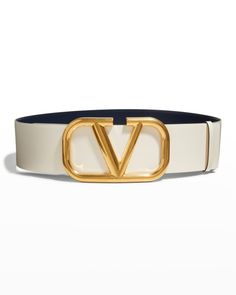 Valentino waist belt in box calf leather. Approx. measurements: 2.8"W (70mm). VRing logo buckle. Golden hardware. Made in Italy. Ring Logo, Sale Store, Monogrammed Items, Waist Belt, Valentino Garavani, Leather Belt, Calf Leather, Neiman Marcus, Face Mask