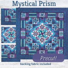 Precut! Mystical Prism Block of the Month Program Amy Butler Quilt, Abc Blocks, Medallion Quilt, February 2023, Purple Accents, Block Of The Month, Color Story, Sewing Material, Blue Quilts