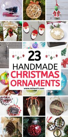 the cover of 23 handmade christmas ornaments