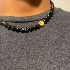 All Black Dice Beaded Choker Necklace. Made With Obsidian Crystal Beads. Steel Dice Beads Added For Flair. All Pieces Are Handmade! Trendy Black Necklace With Colorful Beads, Black Beaded Chain Bracelet For Gift, Black Beaded Bracelet As Gift, Gift Black Beaded Chain Bracelet, Black Necklaces With Round Letter Beads, Casual Black Beaded Necklace As Gift, Casual Black Beaded Necklace For Gift, Casual Black Necklace For Gift, Black Beaded Necklaces With Round Beads For Gift