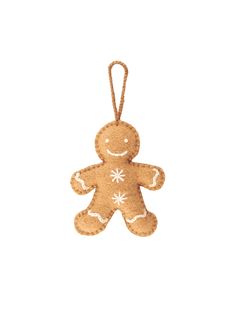 Gingerbread Man Wool Felt Ornament Weston Table Felt Dog Bone Ornaments, Felt Ornaments Gingerbread, Round Felt Ornaments, Christmas Tree Felt Ornament, Christmas Felt Decorations Hand Sewn, Embroidered Gingerbread Men, Homade Christmas Ornament, Holiday Crafts Adults, Homemade Fabric Christmas Ornaments