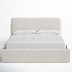 This upholstered platform bed is your ticket to a dreamy bedroom retreat. Wrapped in soft, off-white boucle fabric, it adds a calming simplicity to your space. The bed frame is crafted from engineered wood and features a rectangular headboard and footboard for a cohesive look. With 12 wooden slats and two center support legs, it offers a solid foundation without the need for a box spring. Plus, it's compatible with adjustable bed bases, giving you flexibility. The fully upholstered design create Bedding And Pillows, Adjustable Bed Base, Wingback Bed, Wingback Headboard, Bed Base, Adjustable Beds, Upholstered Platform Bed, Room Inspiration Bedroom, White Bedding