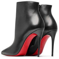 Black leather ankle booties from Christian Louboutin. The So Kate has a 100mm slim stiletto heel and a pointed toe.True to sizeSignature red leather soleMade in Italy Luxury Ankle-high Chic Boots, Luxury High Ankle Evening Boots, Luxury High Ankle Boots With Contrasting Heel, Luxury Ankle-high Heeled Boots With Contrasting Heel, Luxury Ankle-high Booties For Evening, Luxury High Ankle Classic Boots, Luxury Elegant Ankle-high Boots, Luxury Ankle-high Evening Booties, Luxury Ankle-high Boots For Business