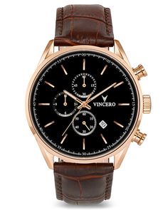 Vincero Watches, Black And Gold Watch, Gold Watches, Rose Gold Watches, Luxury Timepieces, Casual Watches, Leather Watch Bands, Luxury Watches For Men, Wristwatch Men