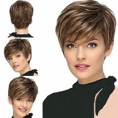 Short Wavy Curly Hair, Natural Hair Wigs, Short Hairstyles For Thick Hair, Curly Hair Wig, Short Hair Wigs, Wavy Curly Hair, Short Wavy, Penteado Cabelo Curto, Short Pixie Haircuts