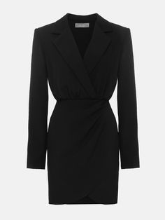 Sleek V-neck Mini Dress For Date Night, Elegant V-neck Blazer For Semi-formal Occasions, Elegant V-neck Semi-formal Blazer, Chic V-neck Outerwear For Night Out, Elegant Fitted V-neck Outerwear, Chic Long Sleeve V-neck Evening Dress, Long Sleeve V-neck Dress For Date Night In Fall, Sleek Long Sleeve Blazer Dress For Semi-formal Occasions, Elegant Long Sleeve V-neck Dress For Night Out