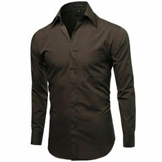 This Omega Italy men's premium long sleeve dress shirt comes in a modern slim fit & button closure. It is perfect for special occasions or semi-casual events. The wide variety of vibrant colors available make it easy to find the perfect color to match any of your outfits. Material: 60% Cotton, 40% Polyester Slim Fit Button down cloure Wide variety of vibrant colors available MSRP: $89.99 Size: 2XL (18-18.5) 36/37 sleeve.  Color: Brown.  Gender: male.  Age Group: adult.  Pattern: solid. Semi Casual, Solid Color Dress, Button Up Long Sleeve, Color Dress, Long Sleeve Shirt Dress, Slim Fit Men, Mens Shirt Dress, Dress Shirt, Sleeve Dress