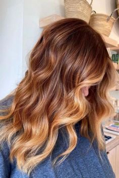 Cowboy Copper Balayage Hair Inspo Pics, Golden Copper Hair Color, Copper Blonde Balayage, Cowboy Copper Hair, Balayage Hair Copper, Color Block Hair, Red Balayage Hair, Cowboy Copper