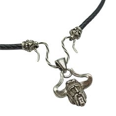 In Slavic mythology Veles is the horned God or nature, patron of trade and witchcraft. The rune symbol of Veles is on the back side of pendant. In Celtic and Norse cultures Veles could be the prototype of a druid. This amulet is made from silver plated bronze. If you like pagan cultures and unique jewelry - you`ll like this item. You can add simple rubber cord for this pendant, Bear necklace or other silver plated leather necklace. Pendant size: Height: 48 mm. | 1 9/10 inch Width: 34 mm. | 1 3/1 Horned God, Slavic Mythology, Rune Symbols, Pagan Jewelry, Bear Necklace, Leather Necklace, Runes, Silver Plate, Silver Plated