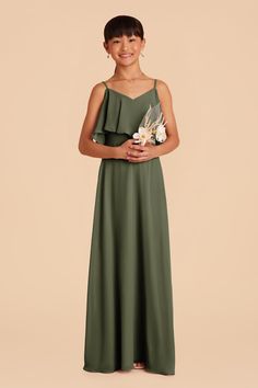 The little women in your I-Do Crew will feel like one of the big girls in this junior-friendly adaption of our Jane Dress. Available in Olive. Finally: a junior bridesmaid dress that your favorite tween will want to wear again. This lovely convertible style is a younger adaptation of our Jane Convertible dress. | Olive Bridesmaid Dress Chiffon Size Small | Birdy Grey Janie Convertible Junior Dark Teal Bridesmaid Dresses, Olive Bridesmaid Dresses, Olive Green Bridesmaid Dresses, Bridesmaid Dress Chiffon, Junior Dress, Plum Bridesmaid Dresses, Teal Bridesmaid Dresses, Lavender Bridesmaid Dresses, Lilac Bridesmaid Dresses