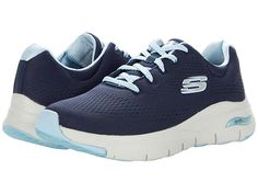 SKECHERS Arch Fit - Big Appeal - Women's Shoes : Navy/Pink : The sporty SKECHERS Arch Fit - Big Appeal sneaker will complement your casual look with a knit fabric upper, woven stability panels, and optimal cushioning. Lace-up construction provides a secure fit. Round toe with sturdy reinforcement. Padded collar and tongue for added comfort. Arch Fit logo accents on instep and midsole side. Removable comfort insole. Soft textile lining. Arch Fit insole system with podiatrist certified arch suppor Functional Lace-up Sneakers With Arch Support, Athleisure Sneakers With Boost Midsole For Light Sports, Lace-up Sneakers With Air Max Cushioning And Engineered Mesh, Sporty Lace-up Running Shoes With Arch Support, Sporty Sneakers With Engineered Mesh And Round Toe, Athleisure Sneakers With Boost Midsole And Engineered Mesh, Athleisure Low-top Walking Shoes With Arch Support, Sporty Sneakers With Arch Support And Secure Fit, Sporty Running Shoes With Ortholite Insole For Jogging