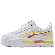 (WMNS) Puma Mayze FS Interest 'Pale Lemon' 387474-03 (SNKR/Cozy/Skate/Low Top/Women's/Non-Slip/Thick Sole/Wear-resistant) Sneakers Collection, Sneaker Collection, Sneaker Shopping, Skate Shoes, Low Top, Top Sneakers, Shoes Sneakers, Womens Tops, Sneakers