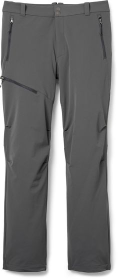 What's your perfect pair of trail pants? Wind-resistant and water-repellent? Breathable and stretchy? Plenty of secure pockets? That's the men's REI Co-op Activator soft-shell pants! Functional Zip Fly Pants For Outdoor Activities, Functional Pants With Zip Fly For Outdoor Activities, Midweight Sports Pants With Hip Pockets, Midweight Go-dry Pants For Outdoor Activities, Go-dry Midweight Pants For Outdoor Activities, Functional Zip Fly Bottoms For Outdoor Activities, Moisture-wicking Midweight Pants For Outdoor Activities, Functional Moisture-wicking Pants For Outdoor Work, Functional Nylon Pants With Moisture-wicking