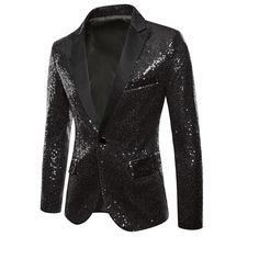 Concise tailoring, unique shiny glitter sequin design and one button closure, generous design, showing the elegant charm of yourself. Wonderful party style great for being matched with dress shirts and suit pants for a performing look. Suitable for multiple occasions such as nightclubs, performance costumes, birthday parties, hip-hop, music festivals, Christmas, Halloween, etc. Nye 2024, Sparkly Party, Sequin Blazer, Sports Coat, Lightweight Blazer, Sequin Design, Party Suits, Tuxedo Wedding, Party Style