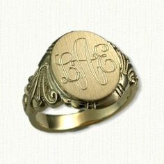 Oval Scroll Signet 1542 11mm x 14mm top Sizes 4-8 available http://www.custom-signet-rings.com/ Please email with any questions. Classic Oval Initial Ring Stamped 14k, Classic Engraved Signet Ring, Classic 14k Stamped Oval Initial Ring, Classic Formal Signet Ring With Initials, Classic Formal Signet Ring With Engraving Option, Classic Oval Engraved Ring, Classic Signet Ring With Initials, Classic Gold Signet Ring With Engraving Option, Formal Silver Initial Ring Stamped 14k