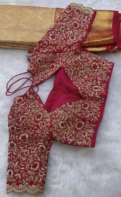 Reception Blouse Design, Heavy Work Blouse Designs, Traditional Saree Blouse Designs, Lace Blouse Design, Blouse Works