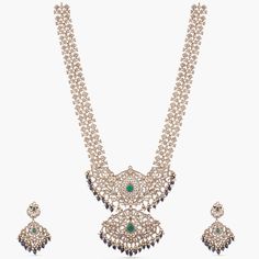 Floral Classic Moissanite Silver Long Necklace Set Elegant Meenakari Jewelry Sets For Reception, Elegant Diamond Chandbali Necklace, Elegant Kundan Necklace With Intricate Design For Reception, Elegant Kundan Temple Necklace With Peacock Design, Elegant Temple Necklace With Peacock Design For Wedding, Elegant Meenakari Jewelry Sets, Elegant Jewelry Sets With Peacock Design And Chandbali Shape, Elegant Kundan Bridal Necklace With Peacock Design, Elegant Kundan Necklace With Peacock Design For Festive Occasions