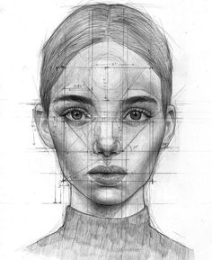 a drawing of a woman's face with lines on the side and an image of a