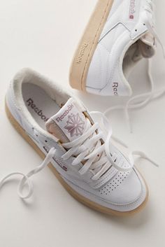 Shop our Reebok Club C 85 Vintage Sneakers at FreePeople.com. Boho clothing for the creative spirit- free worldwide shipping. Shoes In Style 2024, Neutral Sneakers Women, Trending Shoes For Women, Womens White Sneakers, Womens Casual Sneakers, Amanda Oleander, Cute Sneakers For Women, Best Sneakers For Women, Classy Sneakers