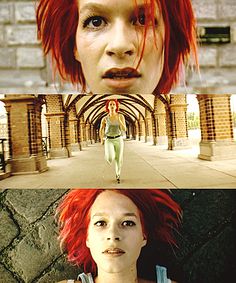 two different images of a woman with red hair