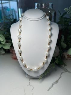 Adorable pearl necklace Single Strand Baroque Pearl Necklace Gift, Long Pearl Pendant Chain Necklace, Baroque Pearl Single Strand Necklace For Gift, Long Pearl Chain Necklace With Pearl Pendant, Baroque Pearl Chain Necklace For Gift, Gift Baroque Pearl Single Strand Necklace, White Baroque Pearl Chain Necklace Gift, White Pearl Chain Necklace With Round Beads, Classic Beaded Pearl Jewelry