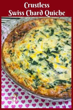 the crustless swiss chard quiche is ready to be eaten