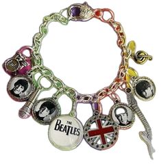 Novelty Multicolor Charm Bracelet, Themed Multicolor Jewelry With Charms, Multicolor Themed Jewelry With Charms, Novelty Multicolor Metal Jewelry, Multicolor Themed Personalized Jewelry, Multicolor Charm Jewelry For Collectors, Collectible Multicolor Charms Jewelry, Nickel-free Multicolor Metal Charm Bracelet, Personalized Multicolor Metal Bracelets