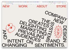 an image of a website page with words written in red and black on the front