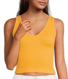 From Free People, this brami features:soft ribbed knit fabrication v-necklinesleeveless pull-on constructionrayon/nylon/spandexhand wash Imported. Seamless V-neck Top For Summer, Trendy V-neck Tank Top, Ribbed Modal Tank Top For Summer, Spring Tank Vest In Elastane, Summer V-neck Crop Top, Spring Seamless Elastane Tank Top, Trendy Stretch Seamless Vest, Chic Seamless Stretch Vest, Chic Seamless Vest For Spring