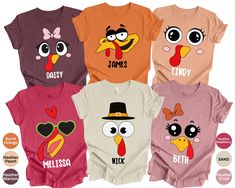 Custom Funny Turkey Face and Name Shirts Thanksgiving Group Shirts Custom Family Shirts, Cute Turkey Shirt Teacher Thanksgiving Tee All the members of the family can use this customized gift, it will be the best wanderlust, travel apparel unisex personalized shirt ever! 👉 Product Details: Premium quality super soft shirts. The T-shirts, Sweatshirts, Hoodies, Youth-Toddler Shirts, and Long Sleeves are unisex. 👉 Reading the Sizing Chart: Please note that the sizing chart includes the measurement Kids Friendsgiving Shirt, Family Thanksgiving Shirt Svg, Turkey Trot Shirts, Thanksgiving Tshirts, Teacher Thanksgiving, Teachers Thanksgiving, Turkey Face, Travel Apparel, Cute Turkey