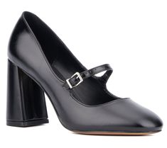 Step into timeless elegance with the New York & Company Eliane block heel Mary Jane. This sophisticated shoe combines a classic silhouette with a chic Mary Jane strap, perfect for adding a touch of vintage charm to any outfit. Crafted from high-quality materials, it ensures both comfort and durability. From New York & Company. Chic Block Heels With Heel Strap For Office, Mary Jane Block Heels For Work, Workwear Mary Jane Block Heels, Office Block Heels With Buckle Closure, Formal Mary Jane Block Heels With Buckle Closure, Formal Block Heels With Buckle Closure And Round Toe, Evening Closed Toe Block Heels With Buckle Closure, Evening Block Heels With Buckle Closure, Evening Block Heels With Buckle Closure And Closed Toe