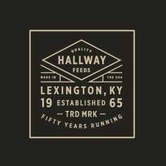 the logo for hallway feeds, which is located in an area that looks like it has