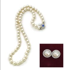 Let her know how much you care about her by giving her this gorgeous, high-quality pearl necklace set. It will last her a lifetime and will never go out of style. Limited Supply - Order Now! Gift For Her Birthday, Silver Design, Box Clasp, Etsy Business, Pearl Set, Pierced Earrings, Jewelry Lover, First Lady, Blue Stone