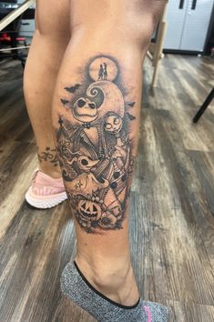 a person with a tattoo on their leg