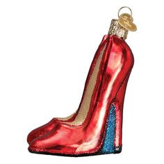 Glamour Heels Ornament for Christmas Tree Christmas Glamour, Glamour Heels, Red High Heel Shoes, Shoe Ornaments, Old World Christmas Ornaments, Glass Shoes, Red High Heels, Ornament Hooks, Old World Christmas