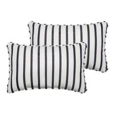 two black and white striped pillows