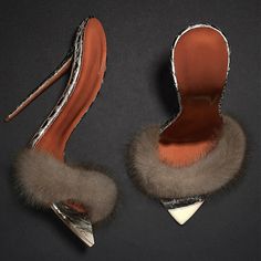 TAAFO Single Soft Fur Band Spike High Heel Cut Solid Gold Women Sandals Lady Pointy Peep Toe Pumps Slides Shoes silver-44 Fur Band, Cowboy Shoes, Dance Heels, Suede Boots Knee High, Silver Shoes, Women Sandals, Slides Shoes, Pretty Shoes, Dream Shoes