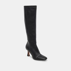 Gyra Wide Calf Black Leather Boots | Black Knee-High Wide Calf Boots – Dolce Vita Leather Knee-high Boots For Fall, Leather High Shaft Mid-calf Boots For Fall, Leather Mid-calf Boots With High Shaft For Fall, Sleek High Shaft Boots For Workwear, Classic Knee-high Boots With Sculpted Heel For Fall, Wide Calf High Shaft Heeled Boots For Work, Classic Fall Knee-high Boots With Sculpted Heel, Elegant Tall Mid-calf Boots For Fall, Tall Knee-high Boots For Fall Formal Events