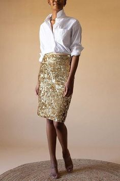 Embroidered Pencil Skirt – Marissa Collections Sequin Skirt Street Style, Sequined Top Outfit, Black Pencil Skirt Outfit Dressy, Skirt Party Outfit Night, Sequin Pencil Skirt Outfit, Gold Sequin Skirt Outfit, Sparkle Skirt Outfit, Skirt Outfits Dressy, Glitter Skirt Outfit