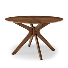 Crossroads 47 Round Wood Dining Table  - No Shipping Charges Oval Wood Dining Table, Dining Table Walnut, Wooden Kitchen Table, Round Dining Table Modern, Round Wood Dining Table, Trestle Dining Tables, The Crossroads, Oval Table Dining, Modway Furniture