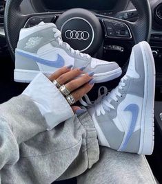 These ultra-rare Blue Gray Custom Air Jordan 1s combine premium materials and craftsmanship with fresh original design. Perfect for any shoe collector, these shoes will be a unique and stylish addition to any wardrobe. The perfect gift for friends, family, that special someone, or yourself ✨ - Exactly as shown in the pictures. - Brand New & Authentic. 💯 - Hand Painted with attention to detail. 👨‍🎨 - Waterproof and Flexible. ❤️ - Unisex model. Please refer to the Size Chart. - Free Worldwide S Nike Blazer Outfit, Wallpaper Nike, Trendy Shoes Sneakers, Nike Shoes Girls, Dr Shoes, Nike Fashion Shoes, Preppy Shoes, Jordan Shoes Girls, Pretty Shoes Sneakers