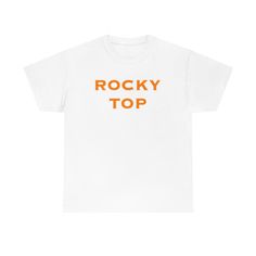 This Rocky Top college football shirt is a great way to show your team pride and school spirit. Game days in Knoxville Tennessee will not be the same without a little Rocky Top! Team-colored Tops With Team Name For Streetwear, Baseball Season Fan Merchandise Top With Team Name, Team Name Tops For Baseball Season Fan Merchandise, Baseball Season Tops With Team Name For Fan Merchandise, Fan Merchandise Tops With Team Name For Baseball Season, Team Spirit Streetwear T-shirt, Football Season Fan Gear Graphic Tee, Game Day Football Season Tops With Logo Print, Football Season Graphic Tee Fan Gear