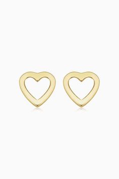 Show off a little extra shine in our Open Your Heart Studs. Dainty enough to wear daily, these solid gold open hearts are no doubt a jewelry-box staple.  14k Solid Yellow Gold Push Back Closure 0.4 Grams Solid Gold Crafted in Istanbul, Turkey Classic Open Heart Jewelry For Everyday, Classic Gold Open Heart Earrings, Gold Heart Earrings For Valentine's Day, Classic Gold Heart Earrings For Anniversary, 14k Gold Tarnish Resistant Heart Earrings For Valentine's Day, Gold Heart Charm Earrings In 14k, Tarnish Resistant Open Heart Earrings For Anniversary, White Gold 14k Heart Earrings For Valentine's Day, 14k Gold Pierced Open Heart Jewelry