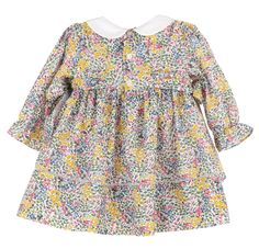 This Casero & Associates Bloomy Dress is perfect for the little princess in your life! Featuring a beautiful flower print, baby girl styling, and a long sleeve design, this dress is sure to make her look and feel like royalty. Playful Floral Print Dress For Garden Party, Spring Long Sleeve Dresses For Playtime, Long Sleeve Dresses For Playtime In Spring, Long Sleeve Dresses For Spring Playtime, Long Sleeve Ditsy Floral Print Dress For Garden Party, Playful Long Sleeve Printed Dress, Spring Floral Print Dress For Dress-up, Multicolor Floral Print Dresses For Dress-up, Long Sleeve Floral Print Dress For Dress-up