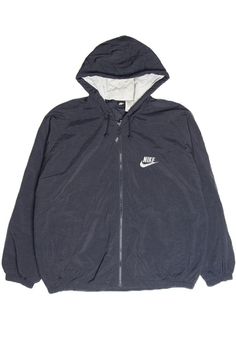 Size: Large Color: Black Material: Nylon / Polyester / Cotton Made In: Malaysia Length: 28" Chest Width: 27" Vintage Condition Notes: - Item is generally in good condition. It shows some signs of wear, but there are no outstanding flaws.   Brand: Nike Nike Windbreaker Vintage, Windbreaker Vintage, Nike Windbreaker, Nike Vintage, Lightweight Jacket, Vintage Nike, Hooded Jacket, Clothing Items, Vintage Outfits