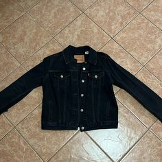 It’s Basically Brand New, Only Worn Twice Classic Black Denim Outerwear, Classic Black Button-up Denim Jacket, Classic Black Long Sleeve Denim Jacket, Levi's Black Outerwear With Button Closure, Levi's Black Outerwear For Spring, Levi's Black Spring Outerwear, Spring Black Levi's Outerwear, Black Casual Denim Jacket With Long Sleeves, Levi's Casual Black Denim Jacket