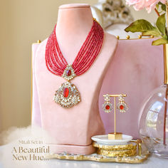 Introducing our latest gem: The Mitali Set, now available in radiant ruby hues for all our ruby lovers! 💎❤️ Traditional Ruby Gemstone Jewelry Sets, Traditional Red Ruby Beaded Necklaces, Kundan Ruby Necklace, Festive Red Ruby Kundan Necklace, Exquisite Ruby Pendant Necklace, Stone Engraving, Indian Heritage, Mala Beads, Cz Stone