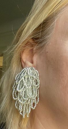 These are the perfect party earrings. They are circa 1980's and lightweight with micro beads in silver. Excellent condition and would really make a statement Cascade Earrings, Micro Beads, Party Earrings, San Antonio Tx, Perfect Party, San Antonio, Jewelry Earrings Dangle, Etsy Earrings, Dangle Drop Earrings